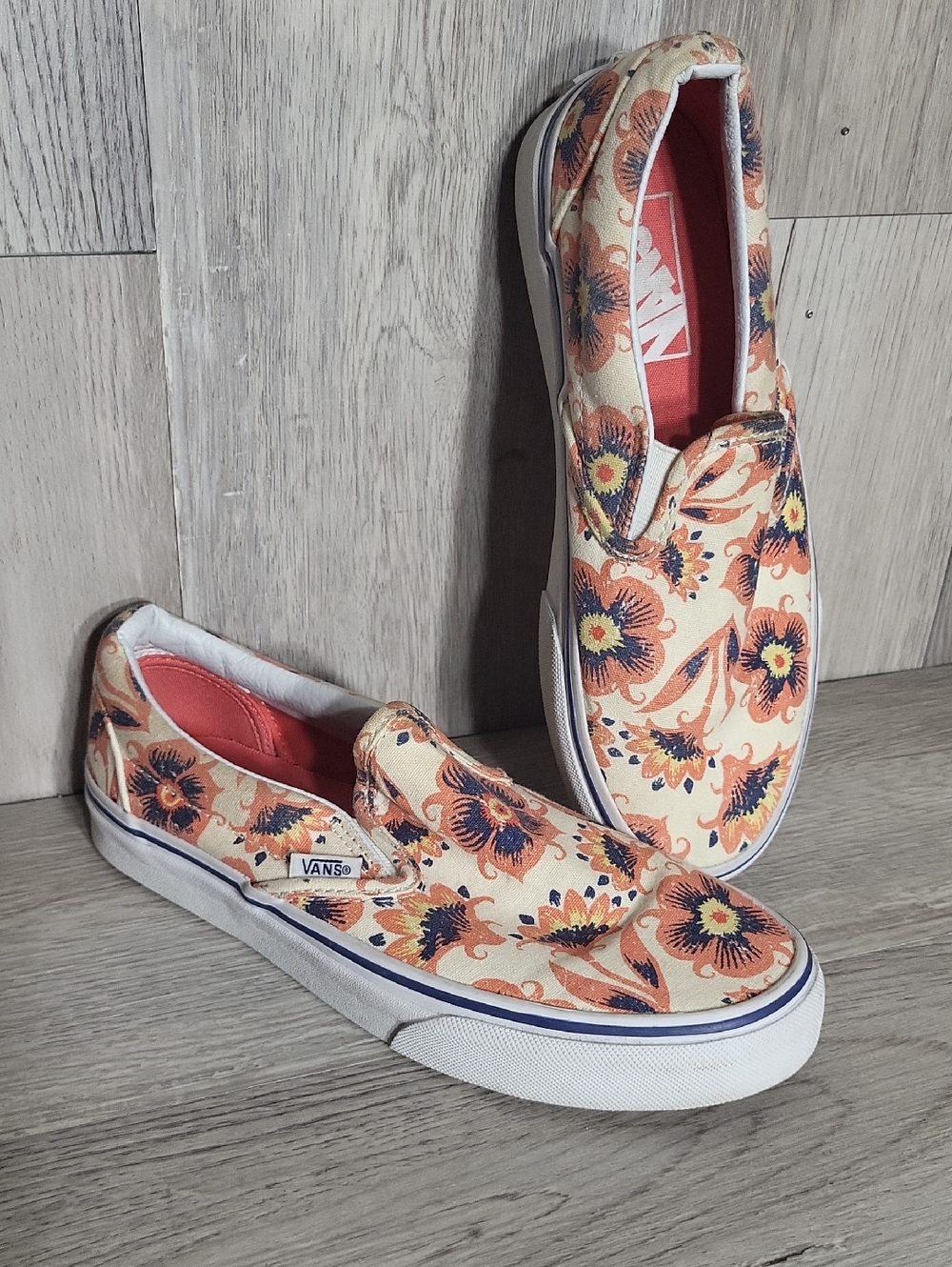 Vans‎ Classic Slip On Floral Botanical Print Sneakers Womens 6 Mens 4.5 Unisex